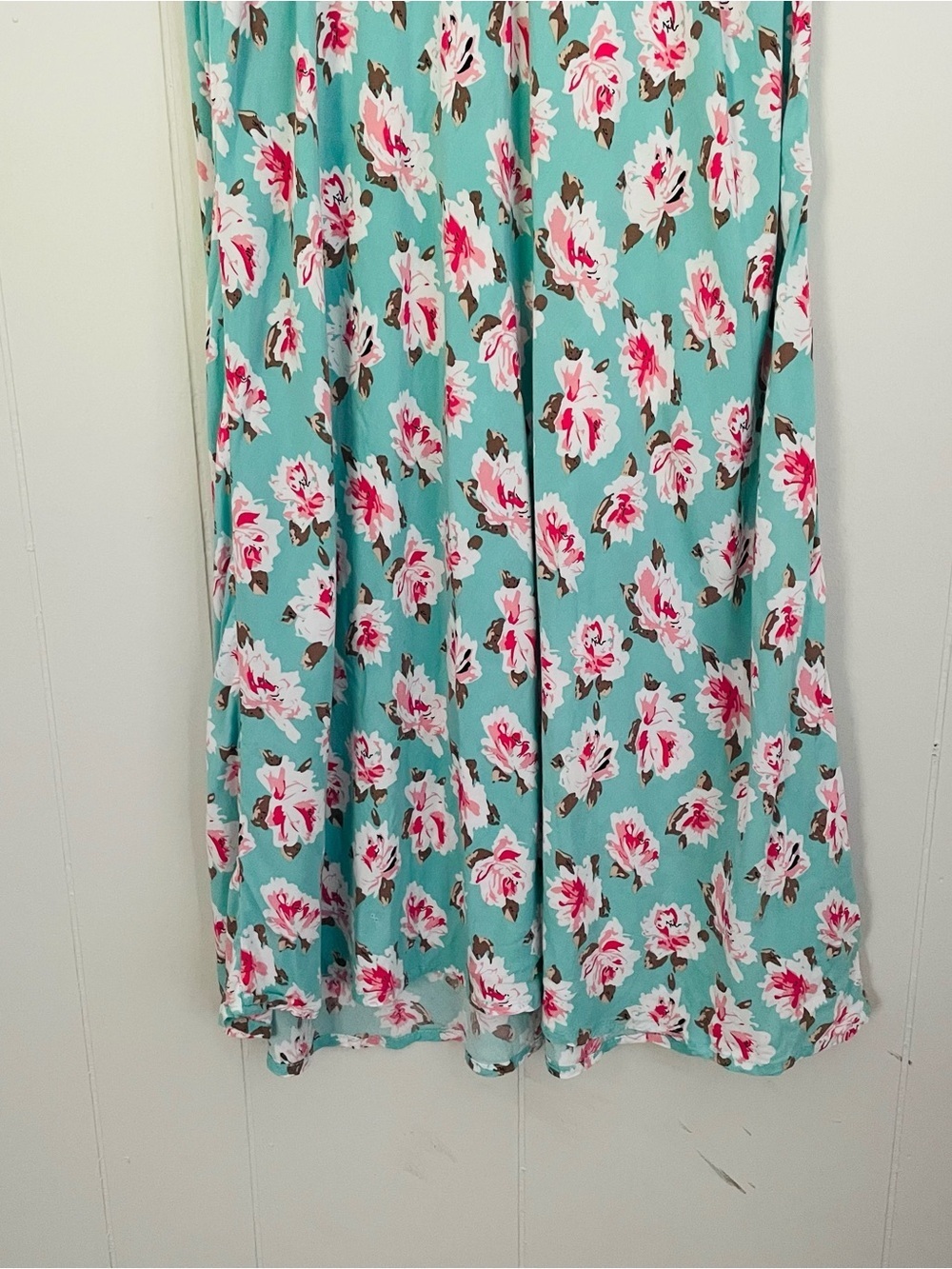 Charming Charlie Floral midi Dress Women’s Small S Aqua Turquoise Pink White - Picture 9 of 12